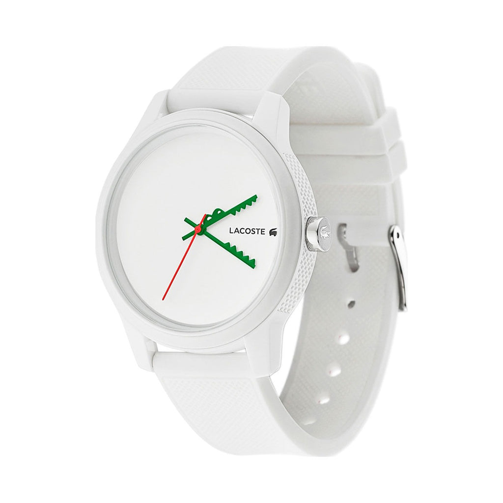 2011069\ Lacoste Montre Analogique à Quartz pour Homme avec Bracelet en Silicone Blanc