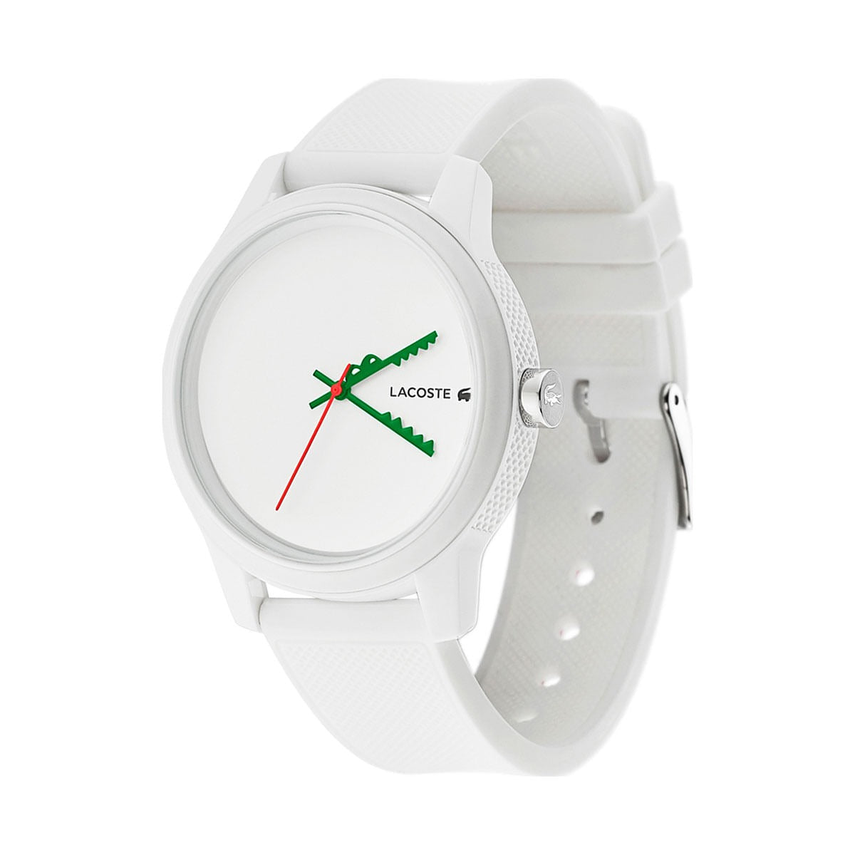 2011069\ Lacoste Montre Analogique à Quartz pour Homme avec Bracelet en Silicone Blanc