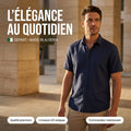 Départ — Chemise en lin bleu pour homme
