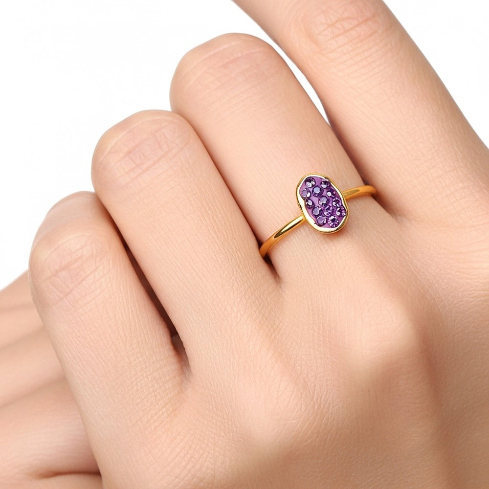 bague fine ronde rose