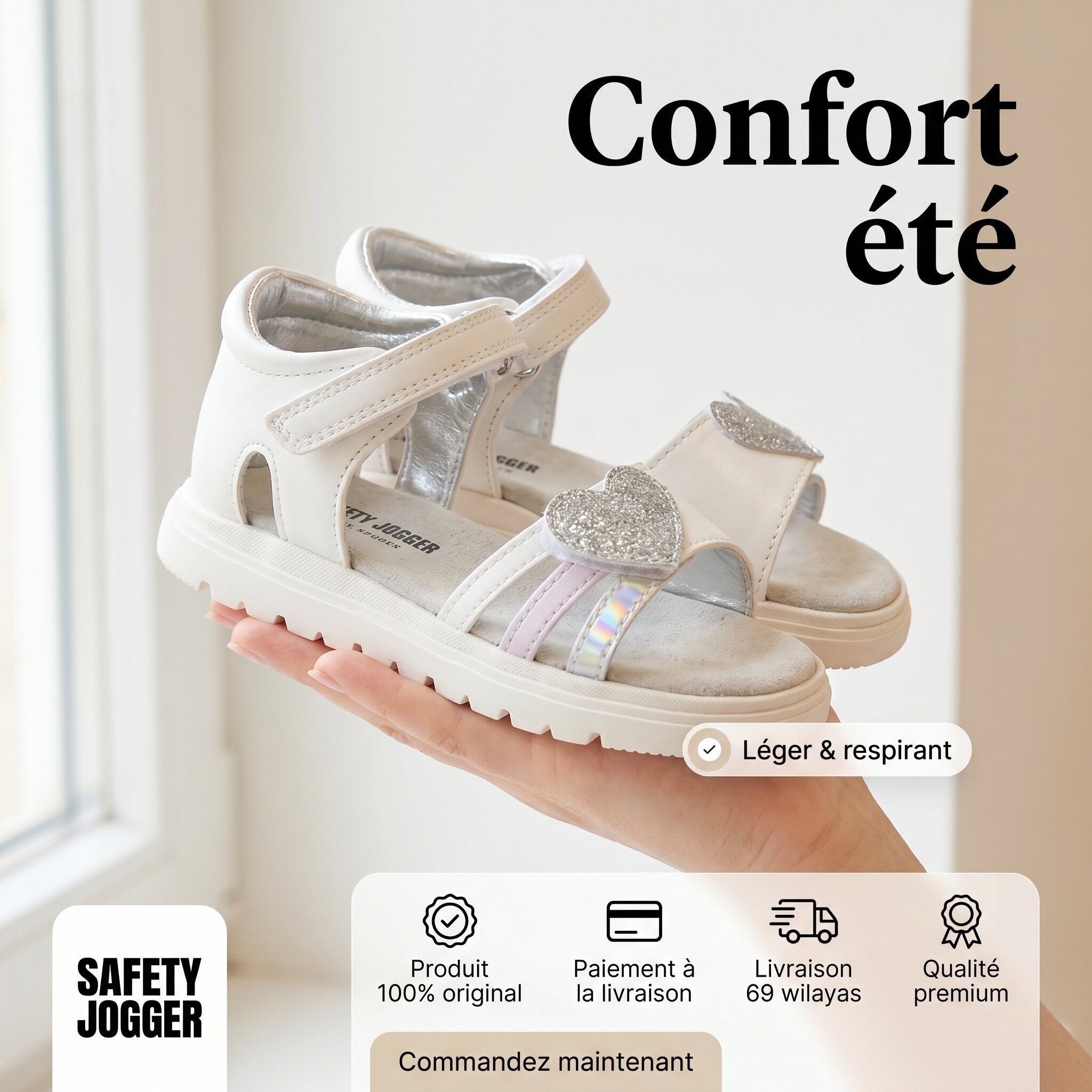 Safety Jogger Sandale Fillette 591782-WHT-SIL