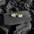boucle d'oreille aile vert clair