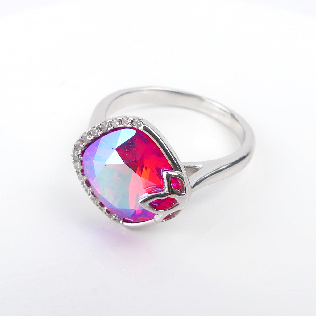 bague carré multi couleur