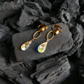 Boucle d'oreille goutte jaune
