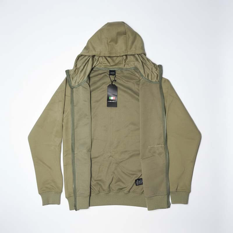 Sweat à capuche zippé homme VERT KHAKI  DL-14VK