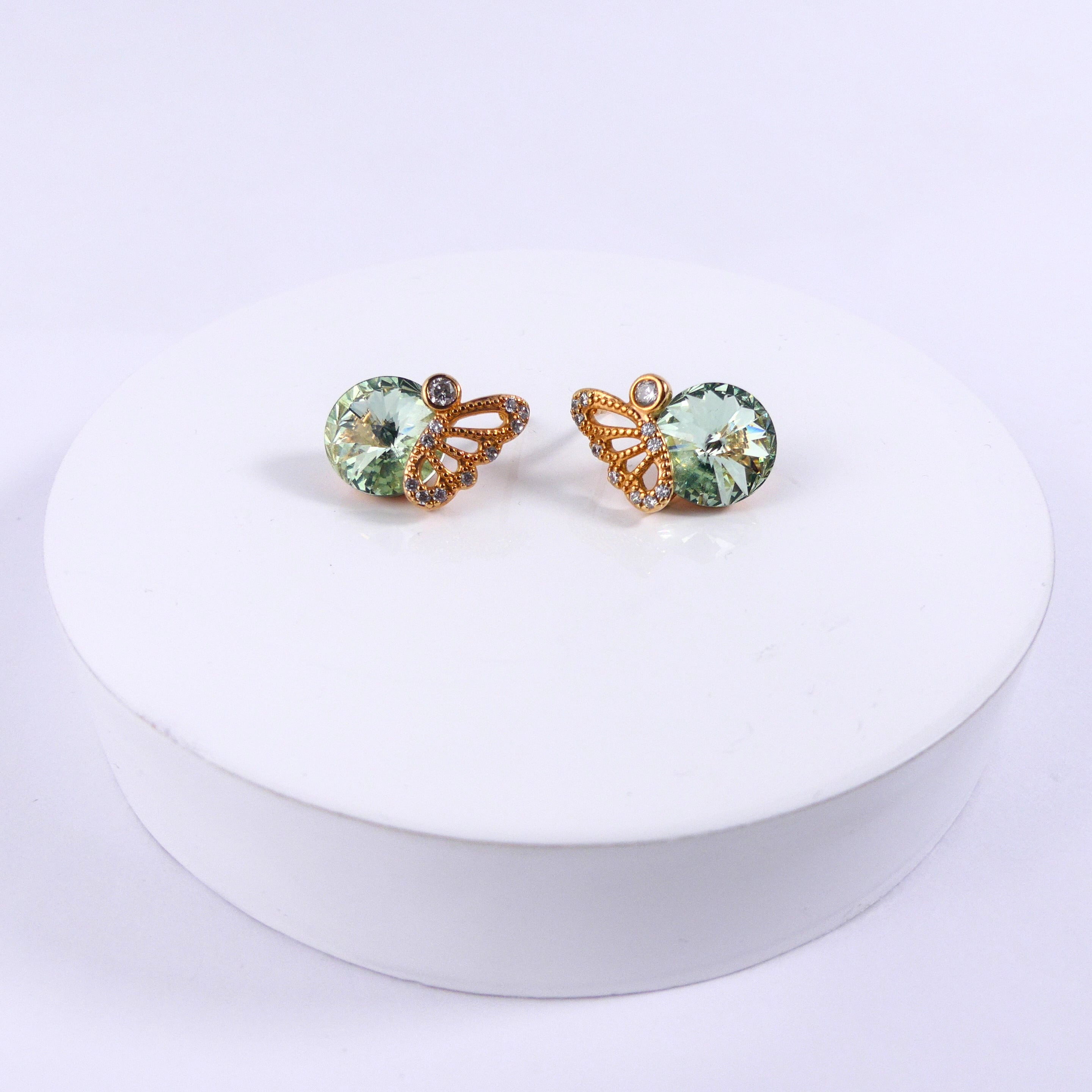 boucle d'oreille aile vert clair