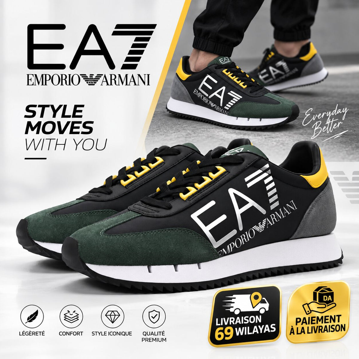 EA7 Emporio Armani Technical Fabric Sneakers