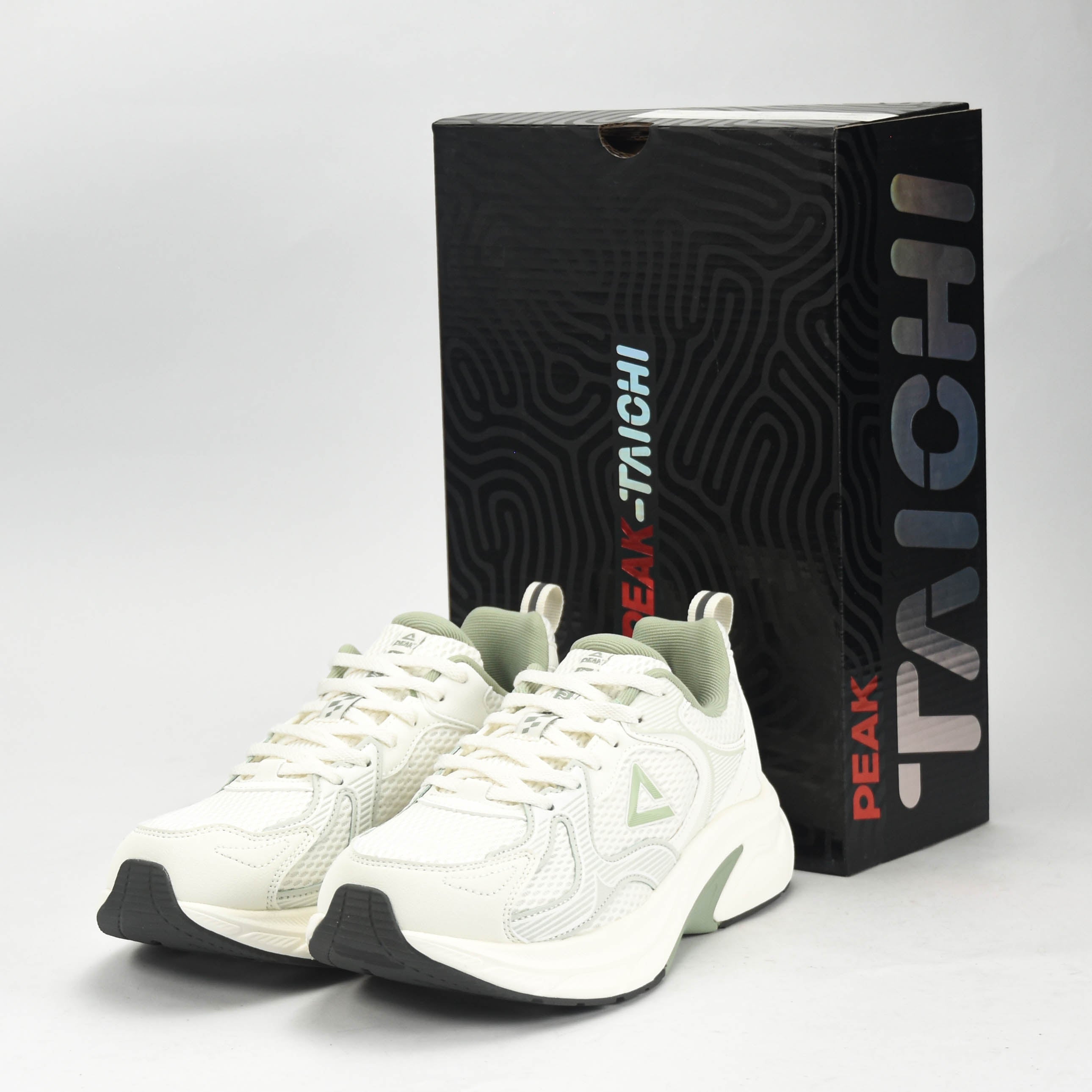 PEAK TRAINING RUNNING SHOES-WHITE/GREEN
