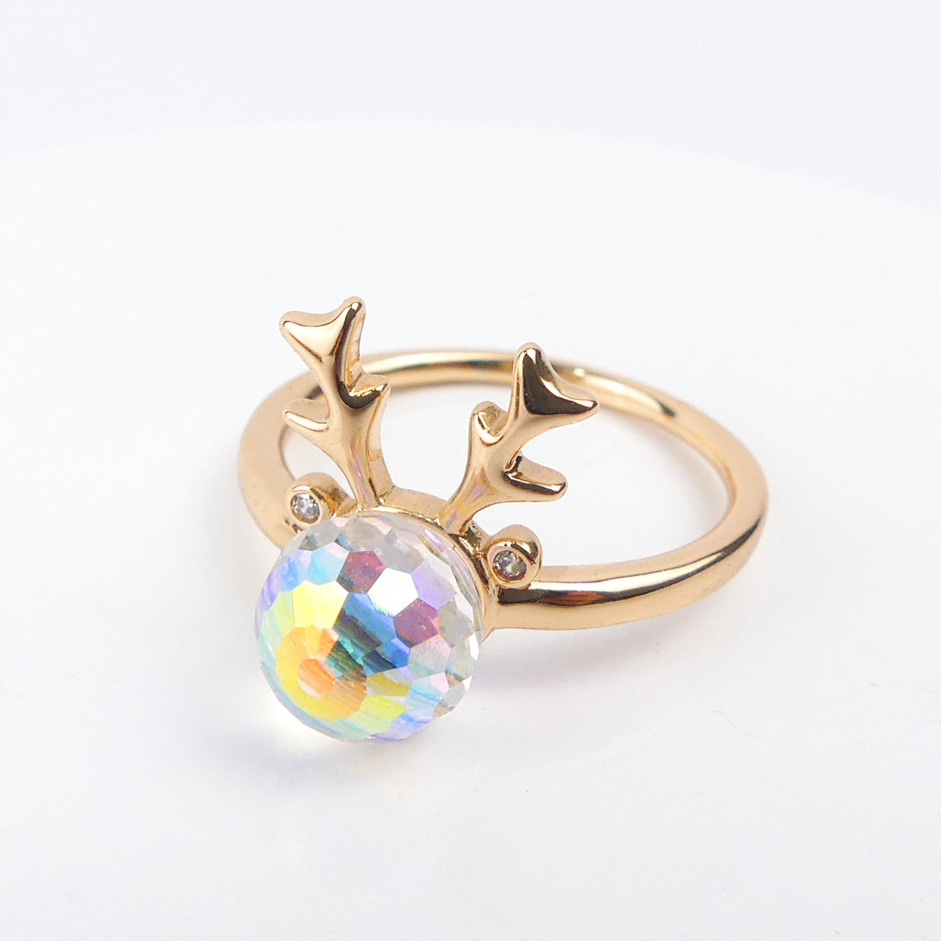 bague gazelle boule blanc reflé