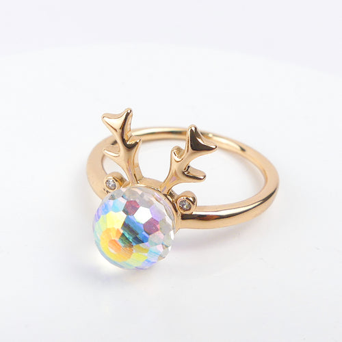 bague gazelle boule blanc reflé