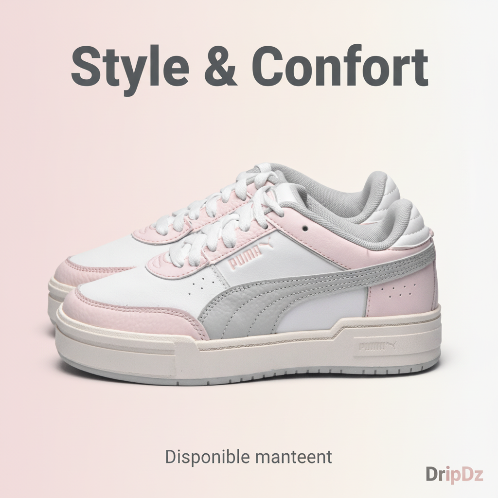 PUMA CA PRO SPORT LTH أبيض وردي فاتح