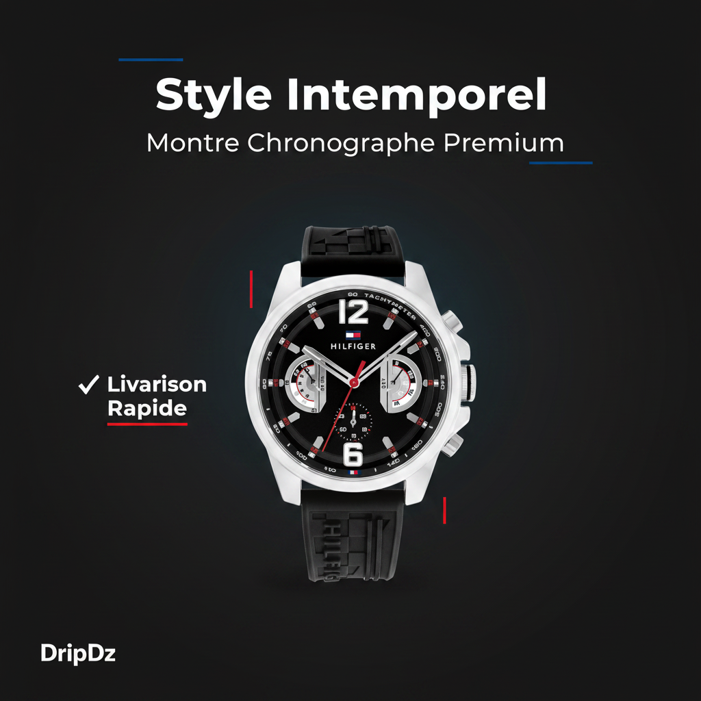 Montre Tommy Hilfiger Black Silicone Multi-function 1710636 