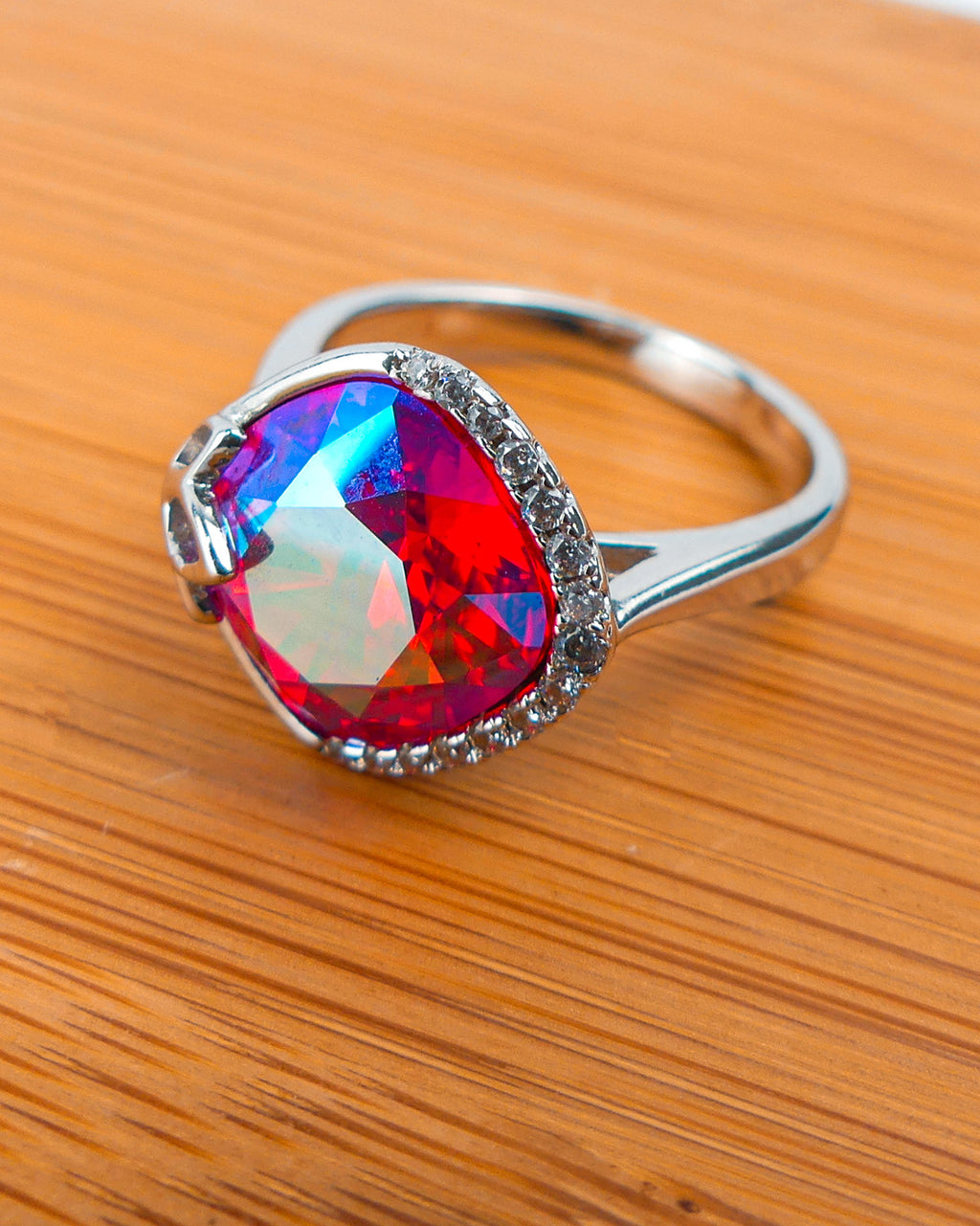 bague carré multi couleur