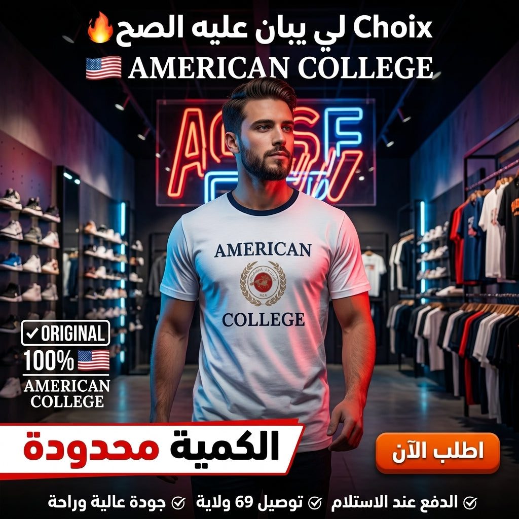 American College t-shirt pour Homme TS260112-WHITE