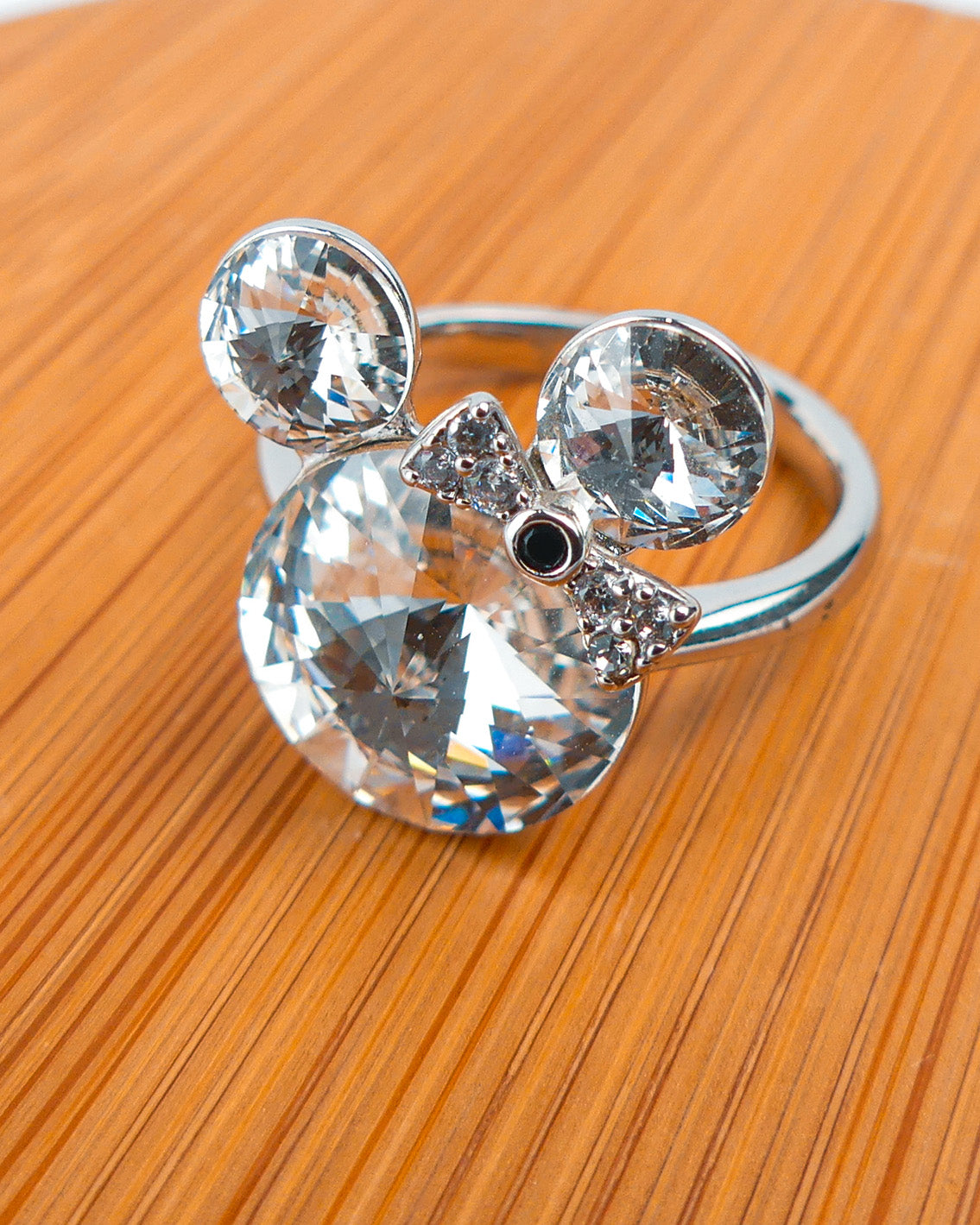 bague mickey mousse blanc