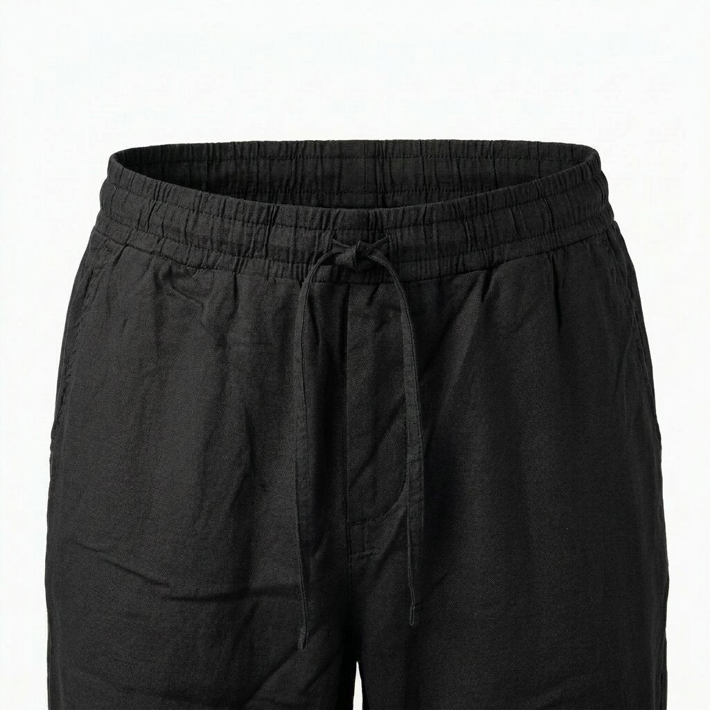 Départ Homme Pantalon en Lin Black MG191-G21-000869