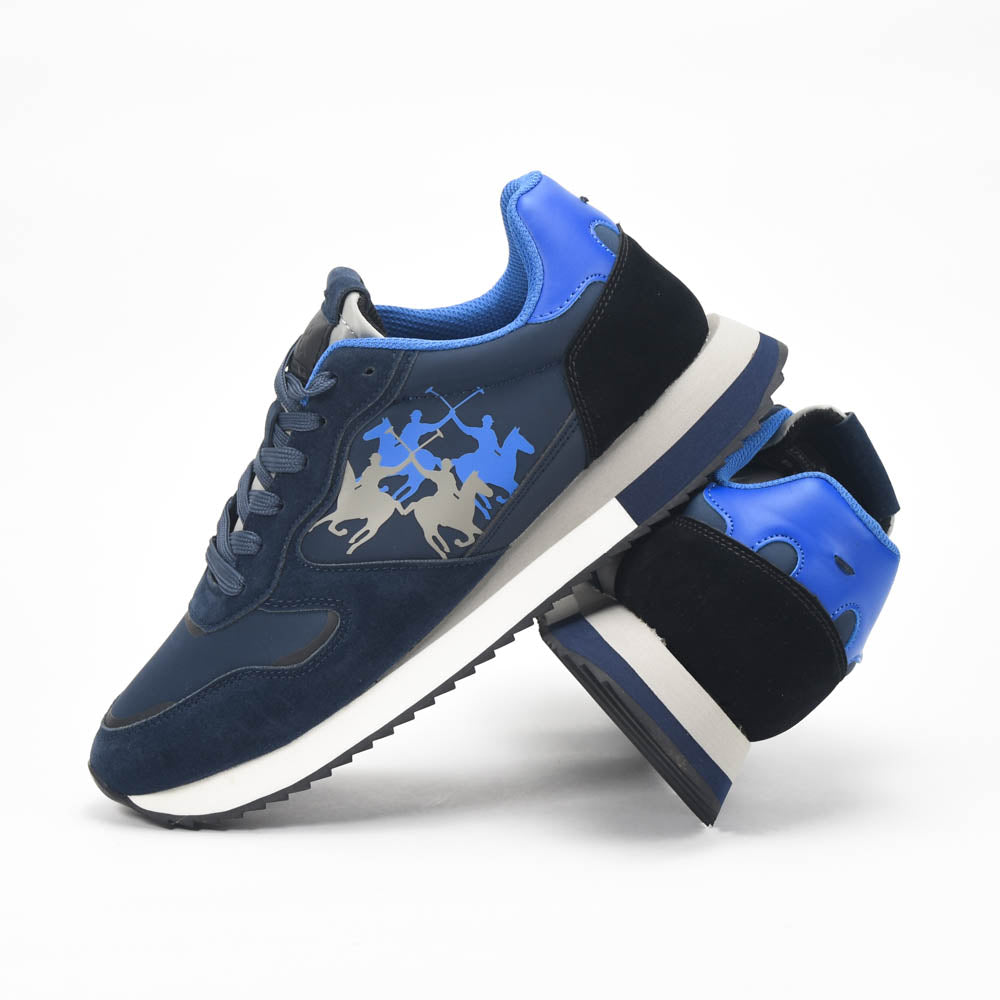 La Martina Low Sneakers Blue Leather LFM252.041.A70.A6