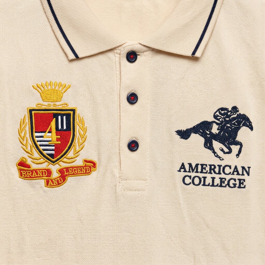 American College Polo pour Homme AC542-BLACK
