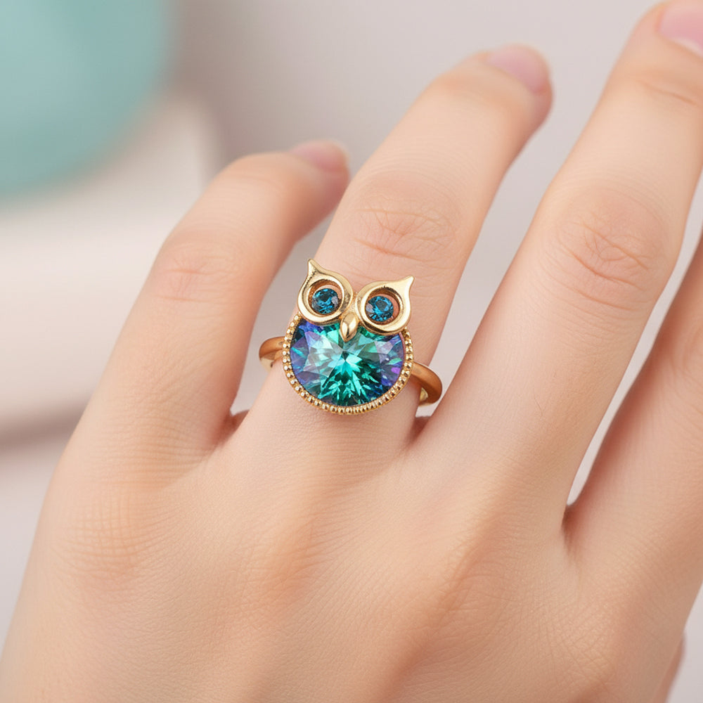 bague plaqué or pierre hibou rende move