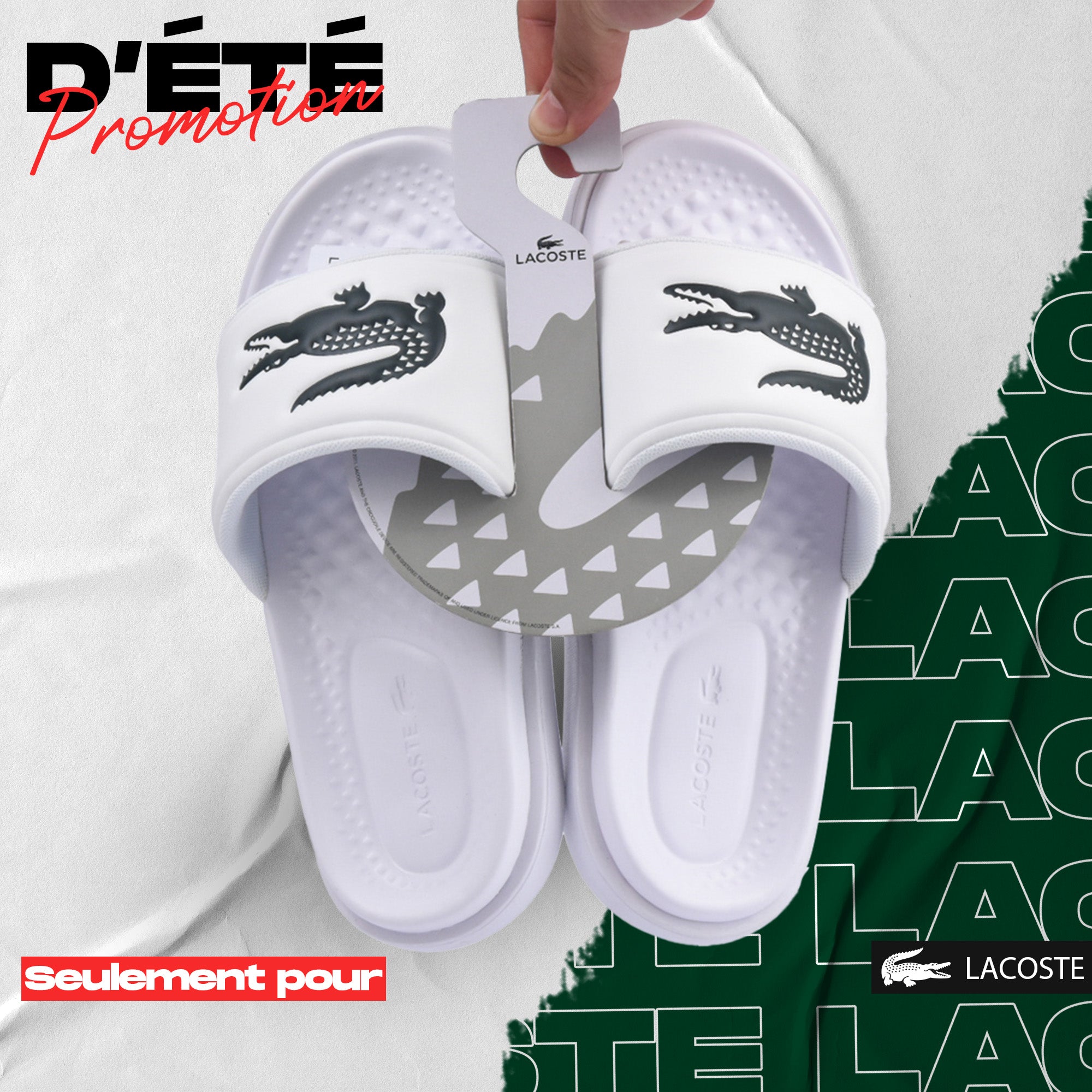 LACOSTE SERVE SLIDE DUAL WHT/BLK - 743CMA0110-1R5