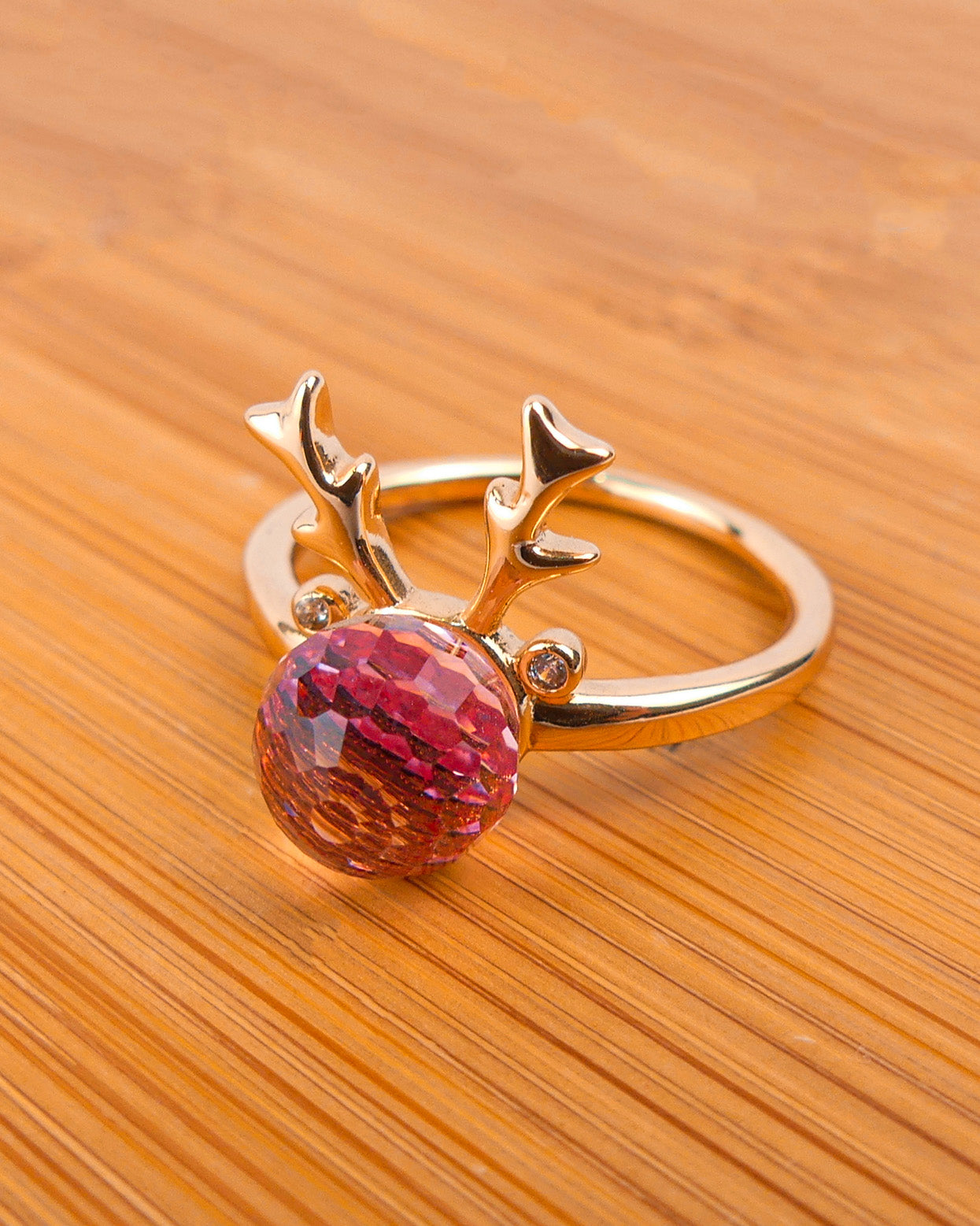 bague gazelle boule rose