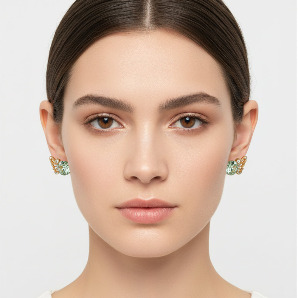 boucle d'oreille aile vert clair