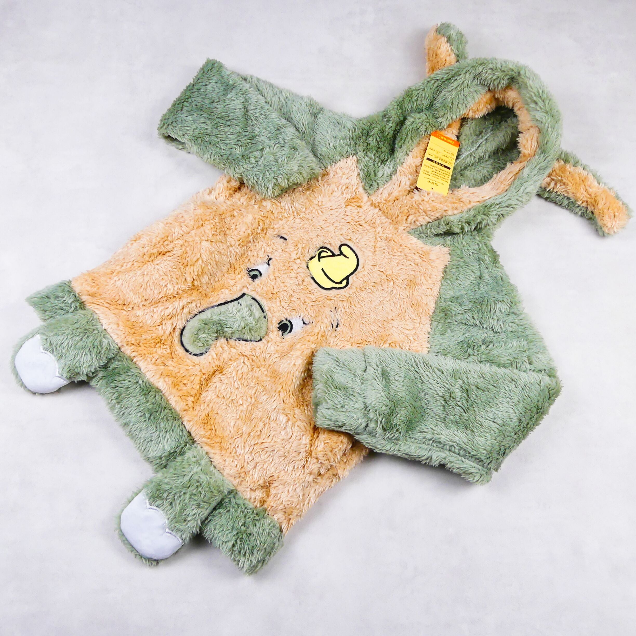pyjama fourrure vert et beige (motiFe elephant) 4463