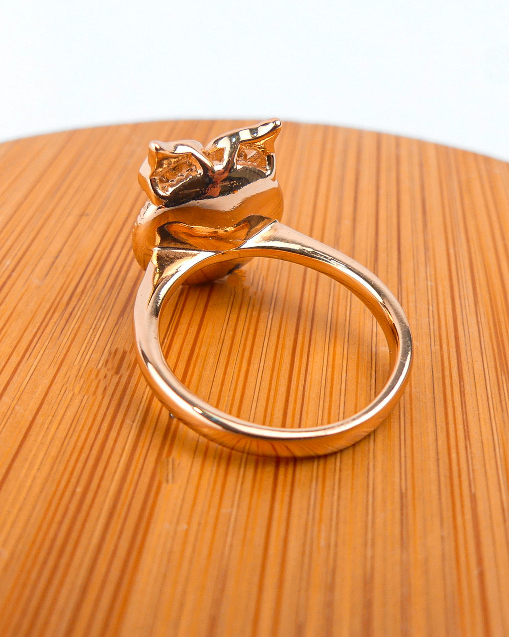 Bague plaqué or pierre hibou rende miel