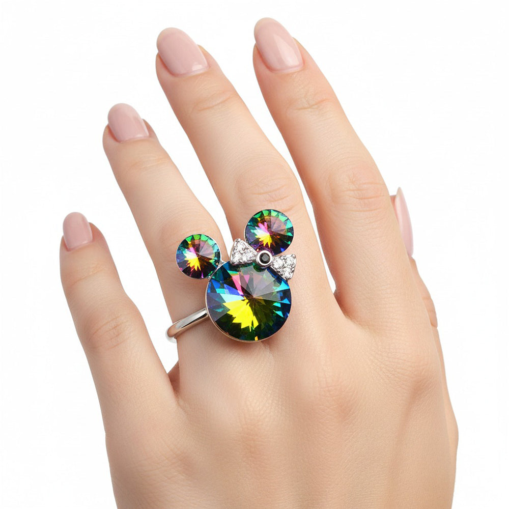 bague mickey mousse verte reflé