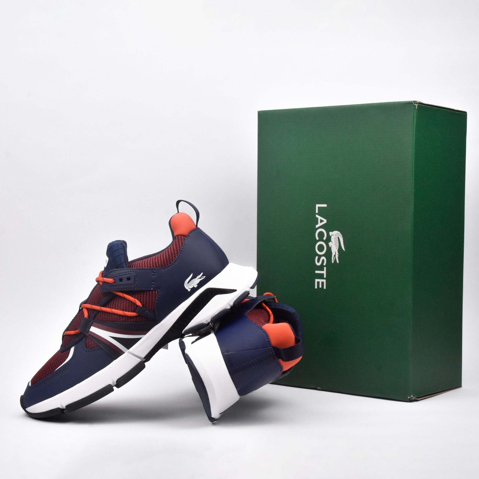 LACOSTE -  BURG/NVY BLEU & ORANGE L0032231SMA