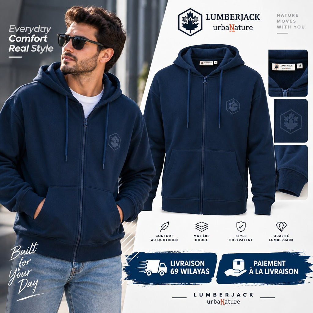 LUMBERJACK ZIP HOODIE LBJ-00201-BLU