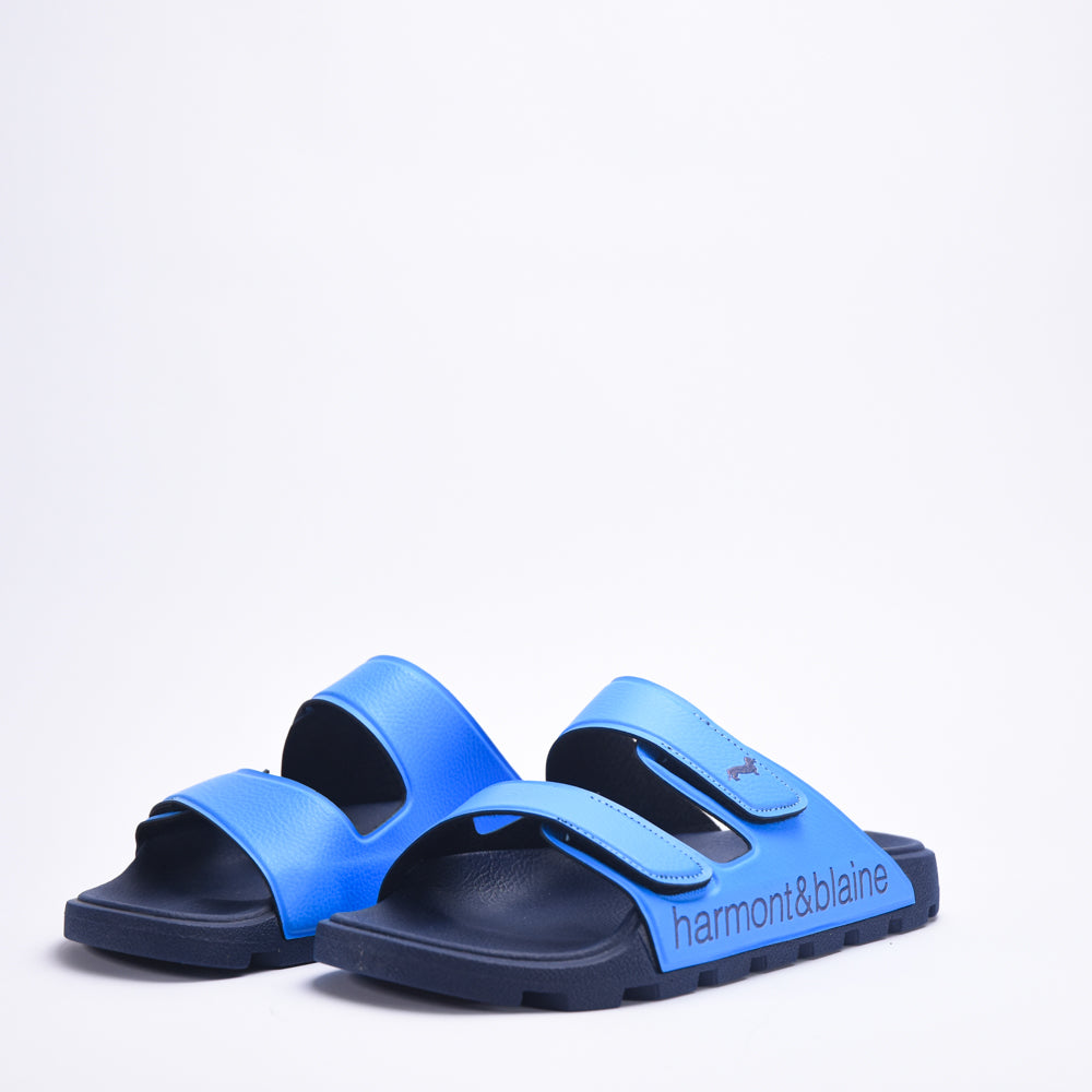 CIABATTA UOMO BLUBBER - LOGO AZZURRO - BLU \ EFM231-140-6580