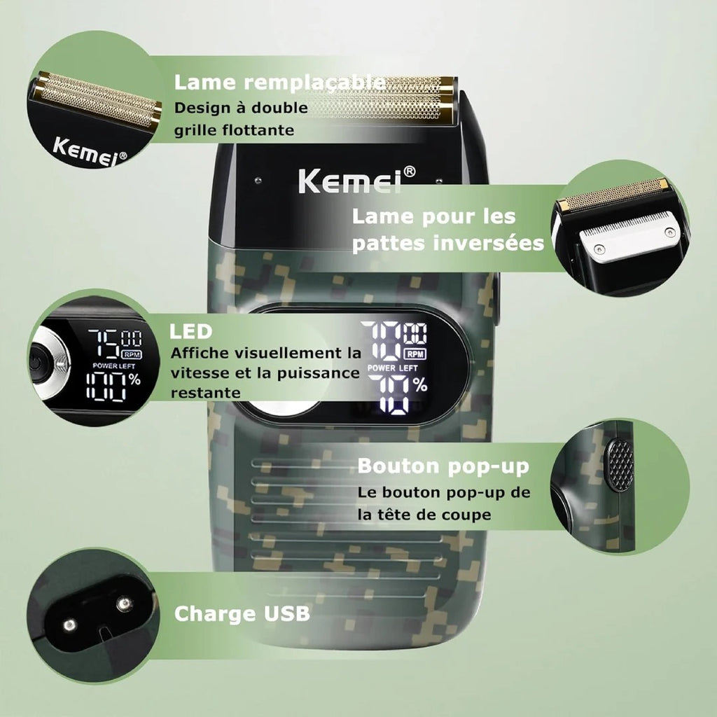 Rasoir Électrique KEMEI KM-2027 Double Lame