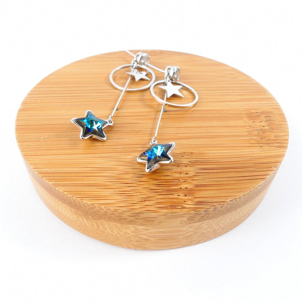 Boucles d'oreilles pendantes Etoile Blue