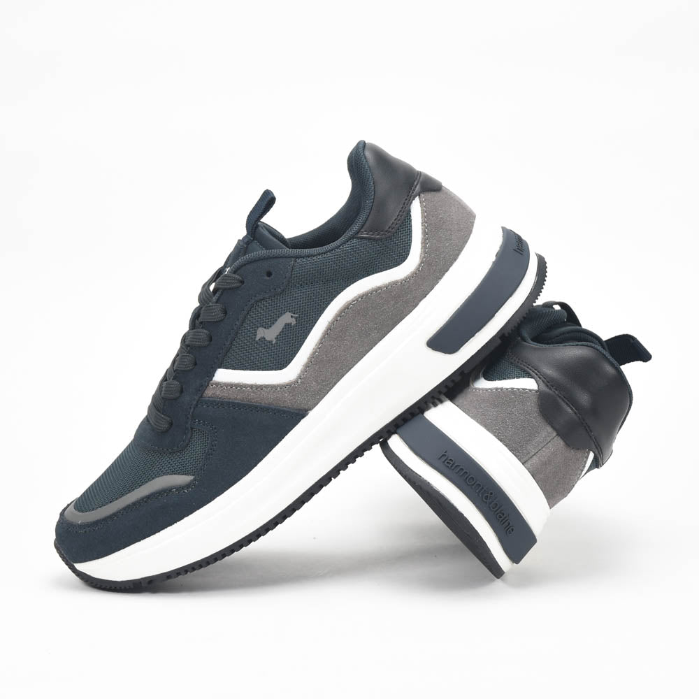 Harmont and Blaine Suede and Fabric Sneakers  EFM252.050.A60.A6