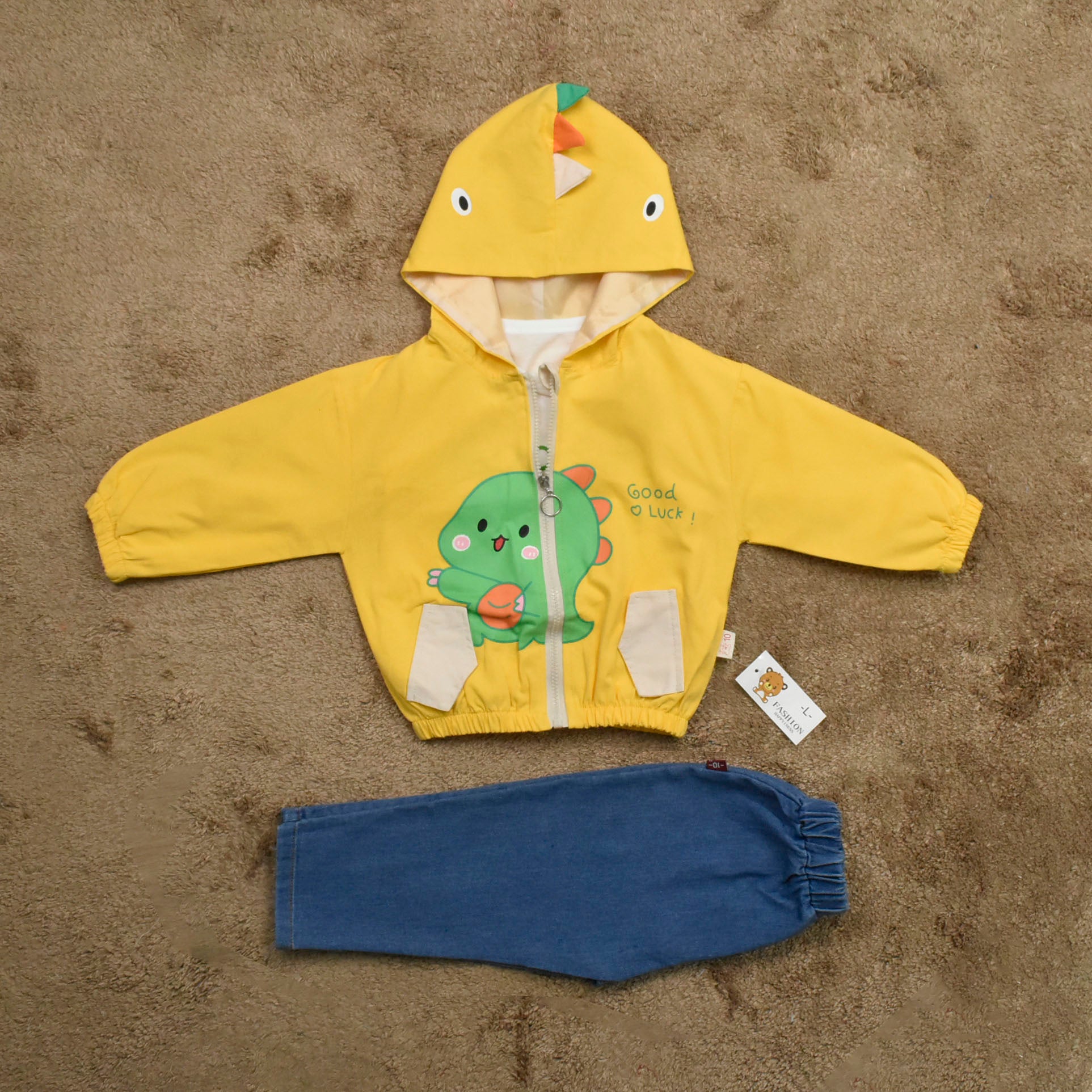 طقم 3 قطع من سترة واقية من الرياح باللون الأصفر من دينولاك 30439