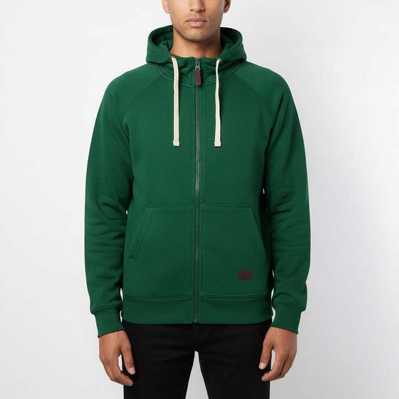 Sweat à capuche zippé homme VERT DL-14