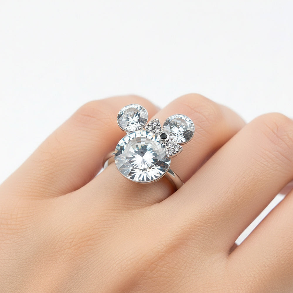 bague mickey mousse blanc