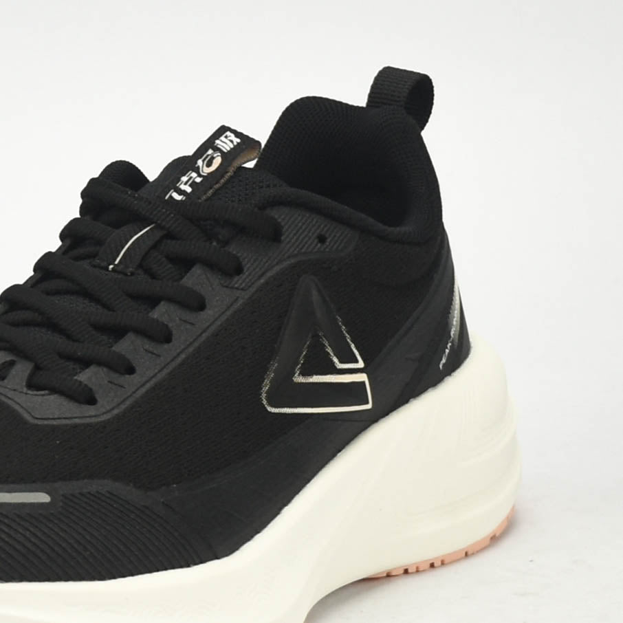 PEAK CUSHION RUNNING SHOES-BLACK/WHITE EXT54388H-Z495