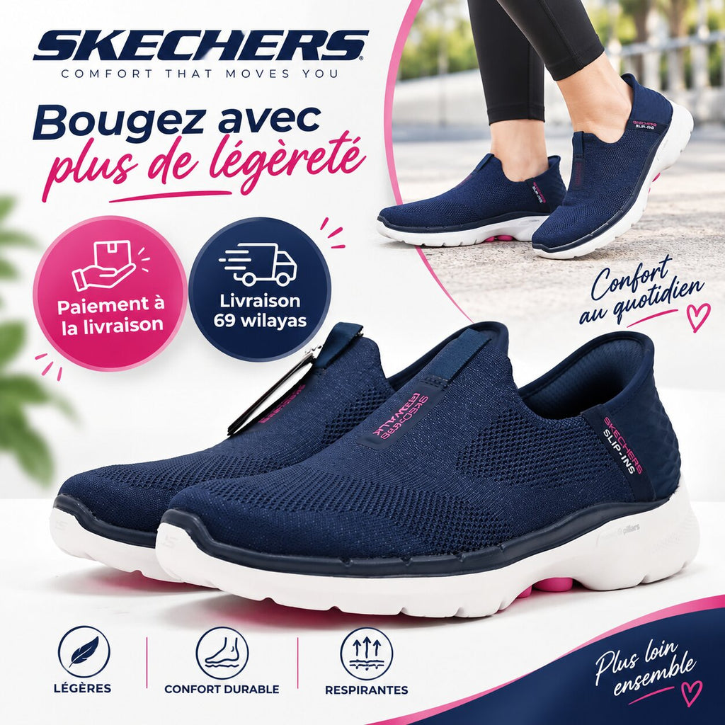 Skechers GO WALK 6 – Fabulous View Slip-ins Walking Shoes 124569-NVY