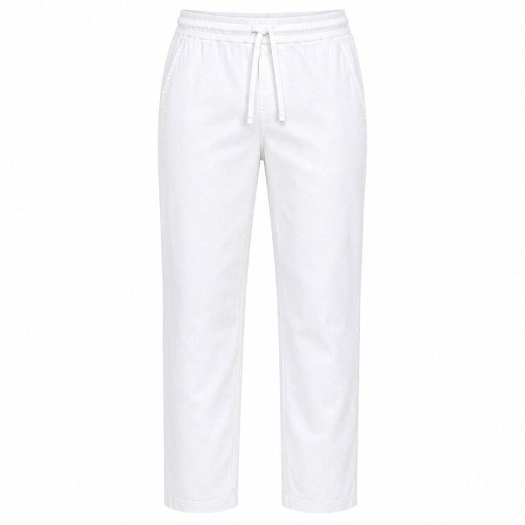 Départ Homme Pantalon en Lin Blanc MG188-G21-000734