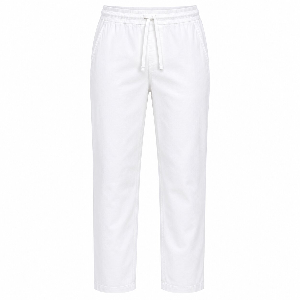 Départ Homme Pantalon en Lin Blanc MG188-G21-000734