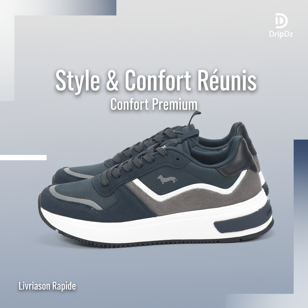 Harmont and Blaine Suede and Fabric Sneakers  EFM252.050.A60.A6