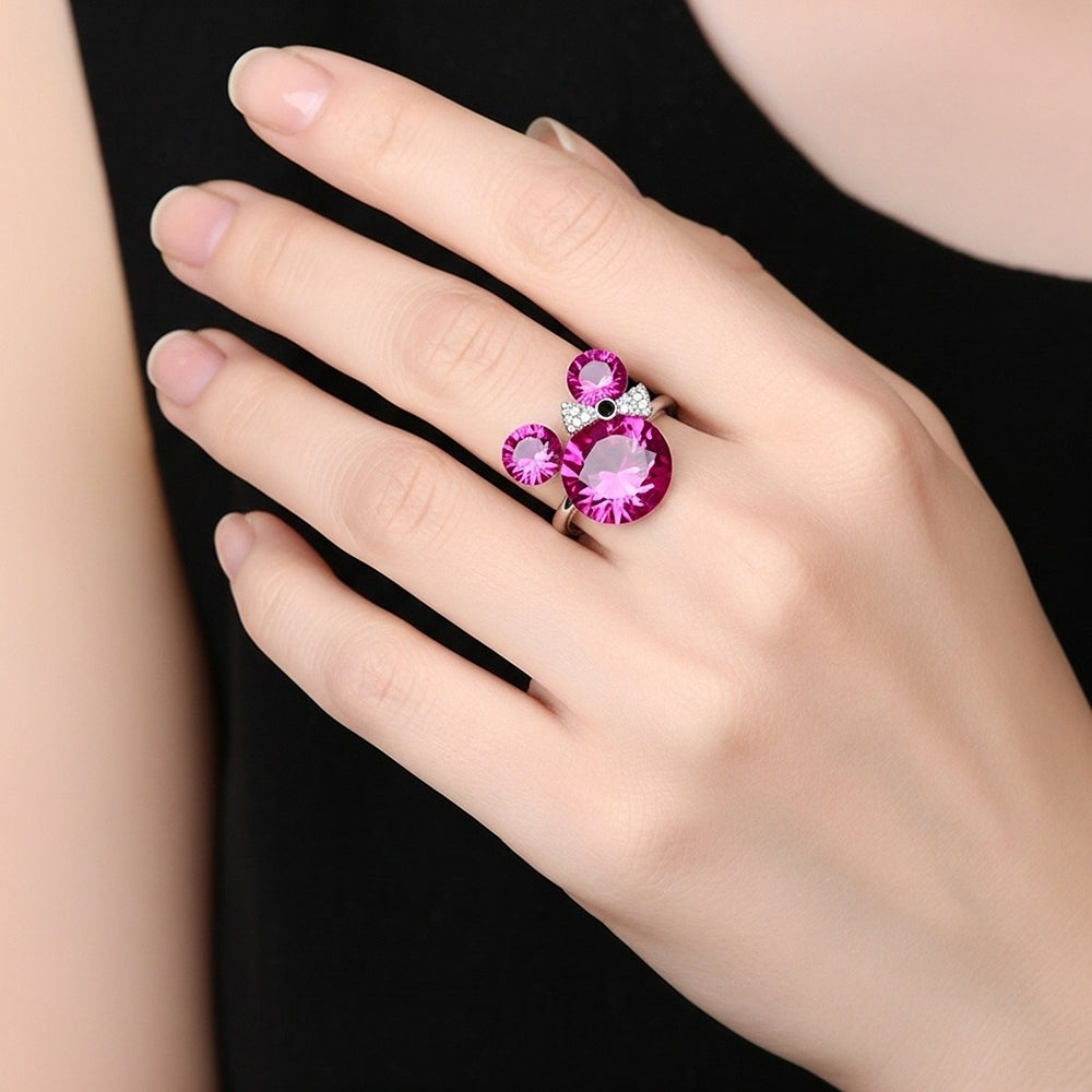 bague mickey mousse rose
