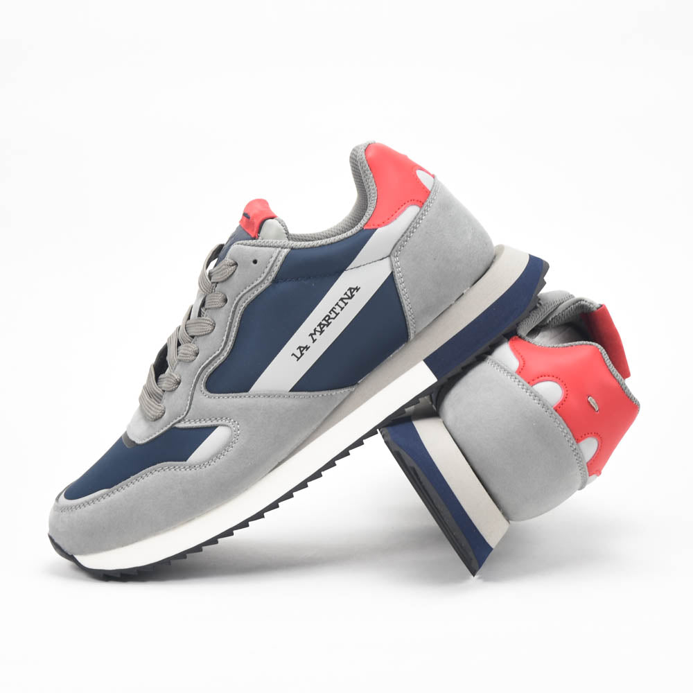 La Martina Low Top Leather Sneakers Grey LFM252.040.A70.BG