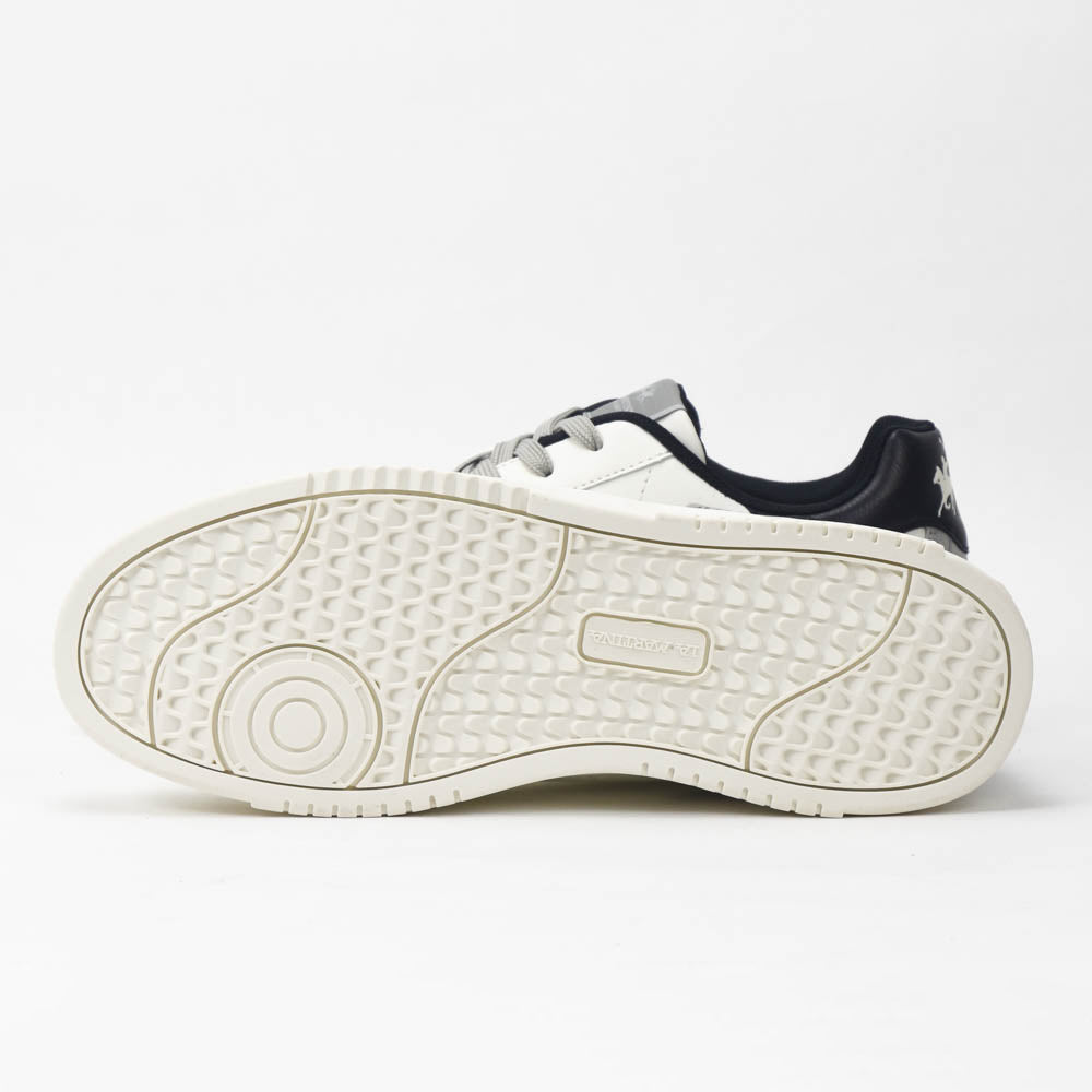 La Martina Cup Leather Sneakers White Blue LFM252-001-A00-A2