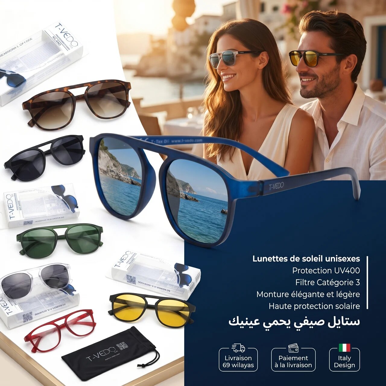 Lunette de soleil T-Vedo Sun Milano Blu 8032539567589
