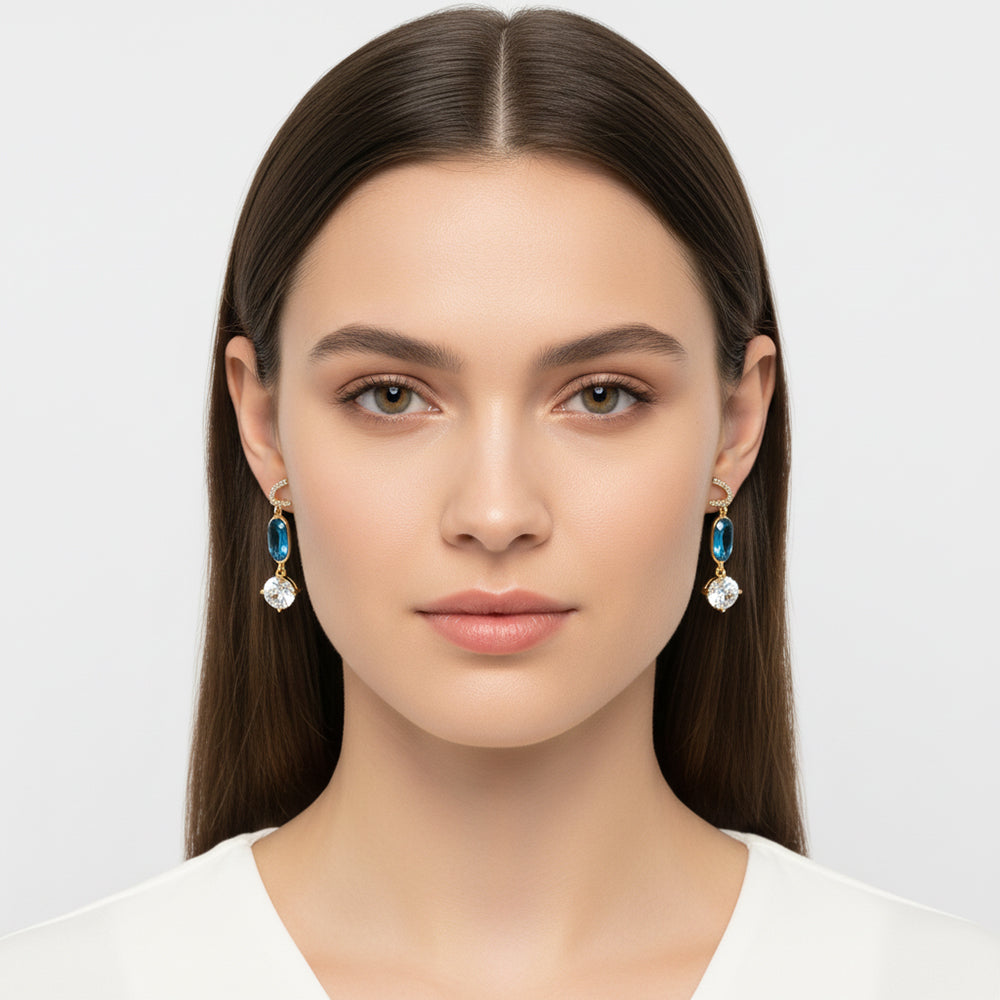 boucle d'oreille pendantes verte