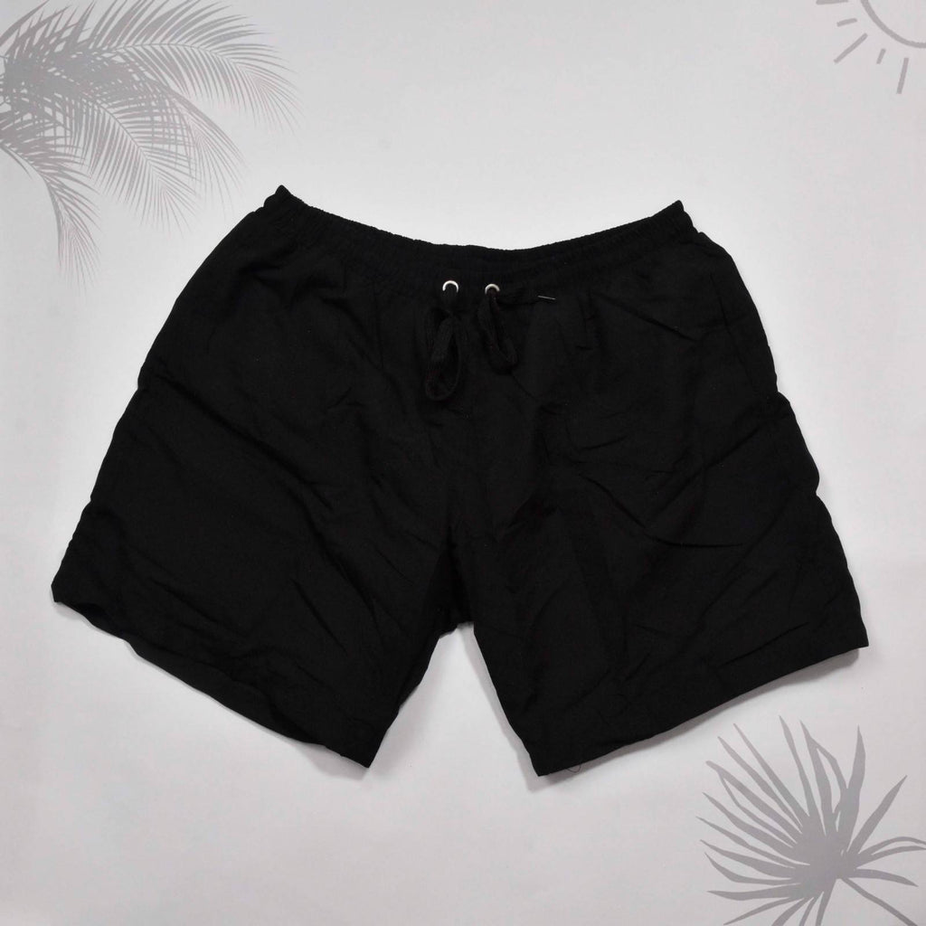 ملابس سباحة - رجالية سوداء غير لامعة