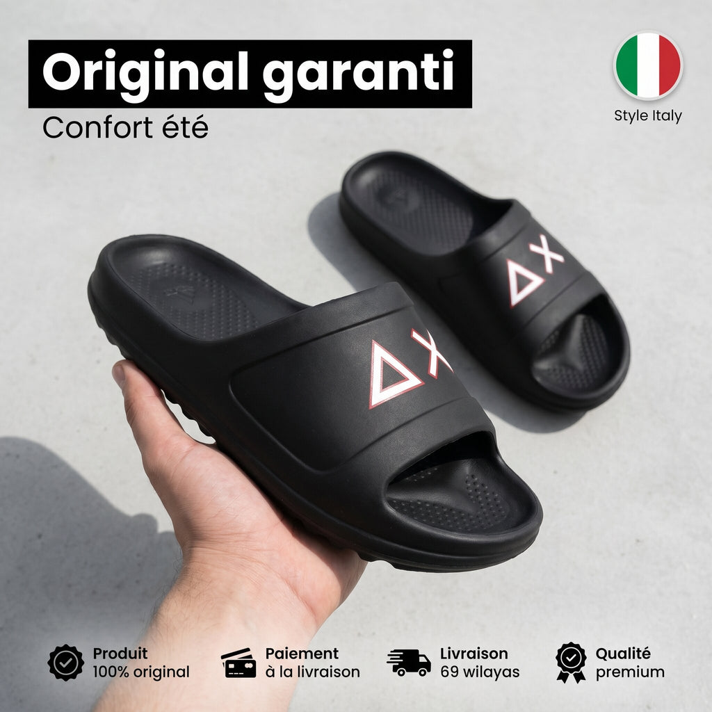 SUN68 Slippers Monoblock X36114-1110-NERO-ROSSO